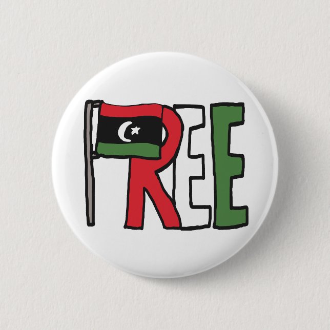 Free Libya 6 Cm Round Badge (Front)