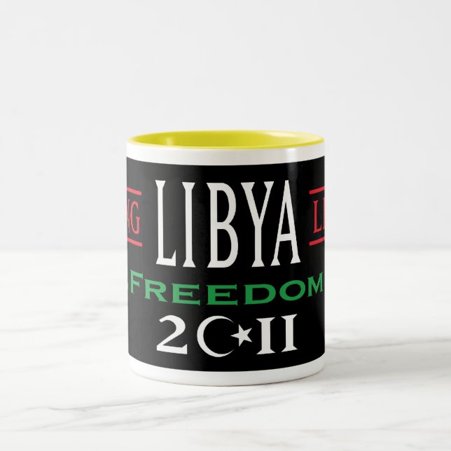 Free Libya Mugs Long Live Libya Freedom 2011 (Center)
