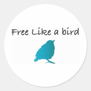 Free like a bird classic round sticker