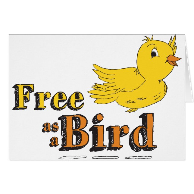 Free Like a Bird Free As A Bird Yellow Flying Bird (Front Horizontal)