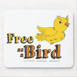 Free Like a Bird Free As A Bird Yellow Flying Bird Mouse Mat