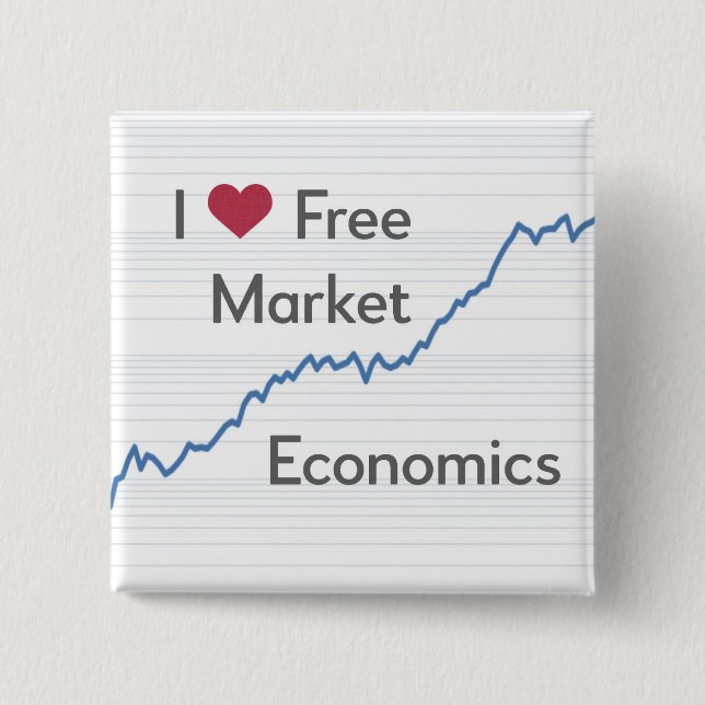 Free Market Economics, Conservative Politics funny 15 Cm Square Badge (Front)