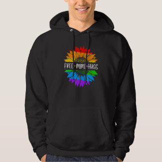 Free Mimi Hugs Rainbow Daisy Sunflower LGBT Gay Pr Hoodie