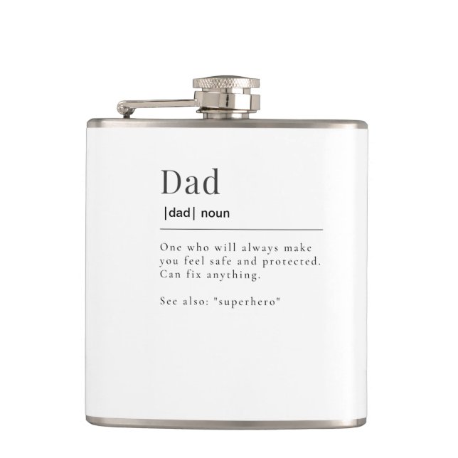 Free Minimalist Dictionary Definition Funny Quote  Hip Flask (Front)