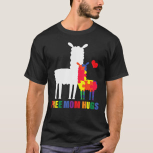 Free Mom Huge Autism Awareness Llama Puzzle Design T-Shirt