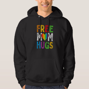 Free Mom Hugs Boho Rainbow Heart Gay Lgbt Pride M Hoodie