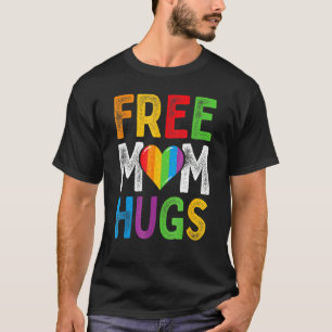 Free Mom Hugs Boho Rainbow Heart Gay Lgbt Pride M T-Shirt