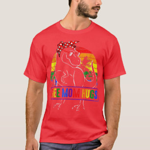 Free Mom Hugs for Women, LGBT Mom Saurus Re LGBT T-Shirt