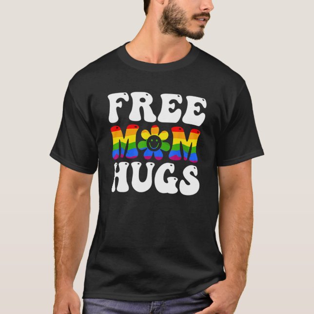 Free Mom Hugs Free Mom Hugs Inclusive Pride LGBTQI T-Shirt (Front)