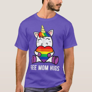 Free Mom Hugs Funny Unicorn Gay LGBT Pride Month G T-Shirt