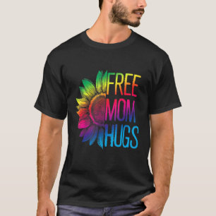 Free Mom Hugs - LGBT Rainbow. Sunflower T-Shirt