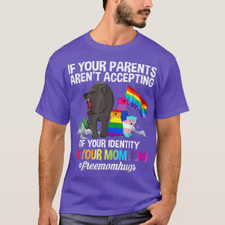 Free Mom Hugs Proud Mama Bear LGBT Gay Pride LGBTQ T-Shirt