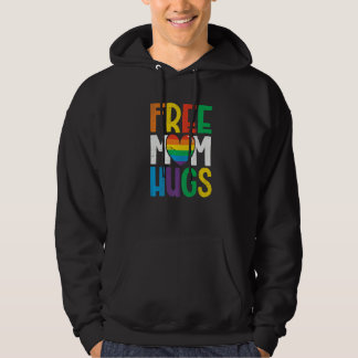Free Mom Hugs Rainbow Heart Lgbt Ally Pride Month  Hoodie