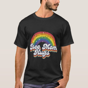 Free Mom Hugs Rainbow Heart Lgbt Flag Lgbt Pride M T-Shirt