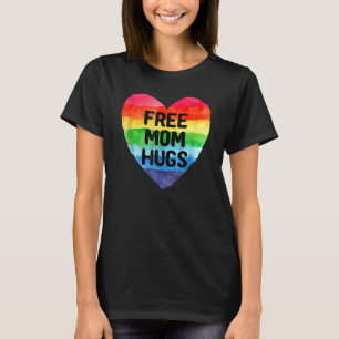 Free Mom Hugs Rainbow Heart Lgbt Pride Month 2 T-Shirt