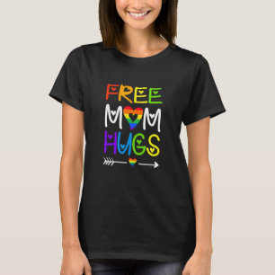 Free Mom Hugs Rainbow Heart Lgbt Pride Month  Cute T-Shirt