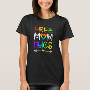 Free Mom Hugs Rainbow Heart Lgbt Pride Month T-Shirt