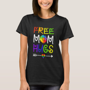 Free Mom Hugs Rainbow Heart Lgbt Pride Month T-Shirt