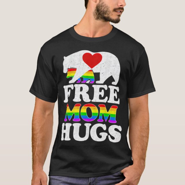 Free Mom Hugs Women Lgbt Pride Mama Bear Gift Tee  (Front)