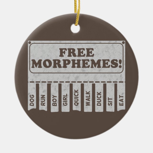 Free Morphemes Ceramic Tree Decoration (Front)