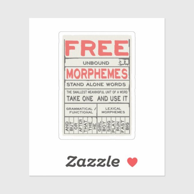 Free Morphemes Funny Grammar English Language (Sheet)