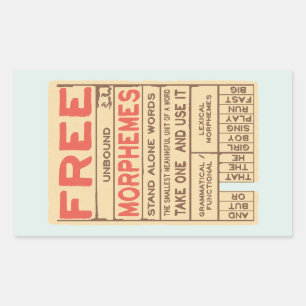 Free Morphemes Funny Grammar English Phonics Rectangular Sticker