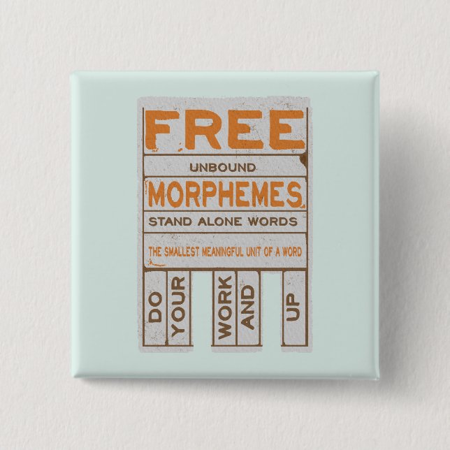 Free Morphemes funny structured literacy 15 Cm Square Badge (Front)