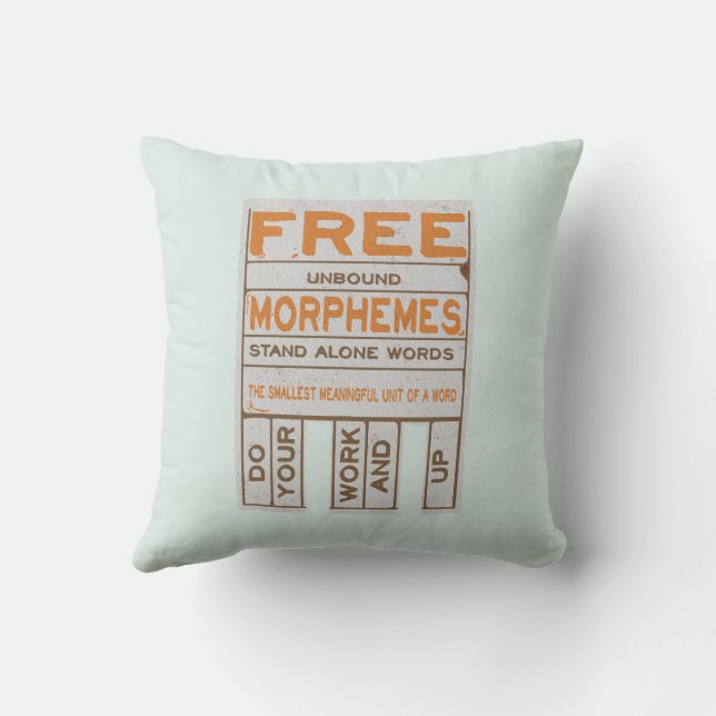 Free Morphemes funny structured literacy Cushion (Back)