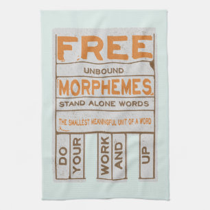 Free Morphemes funny structured literacy Tea Towel