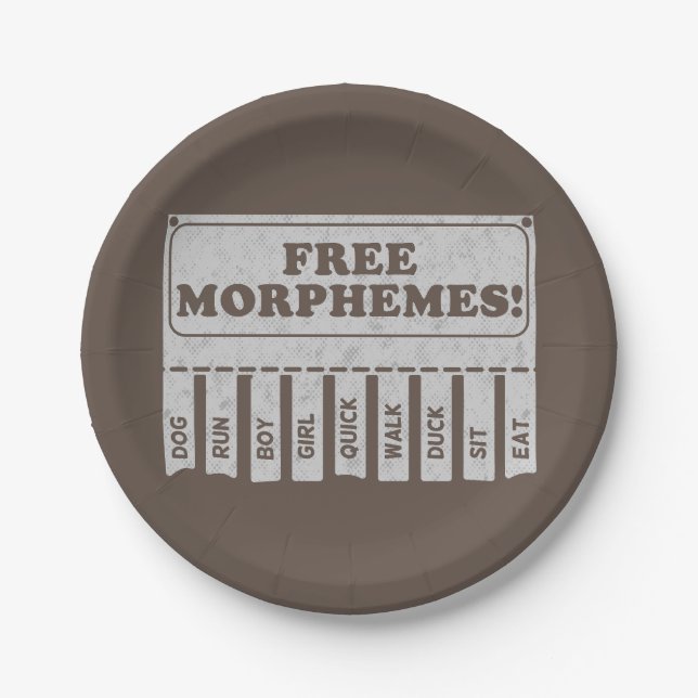 Free Morphemes Paper Plate (Front)