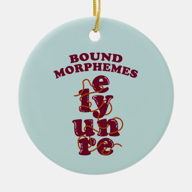 Free Morphemes Phonics Learning English Ceramic Tree Decoration (Front)