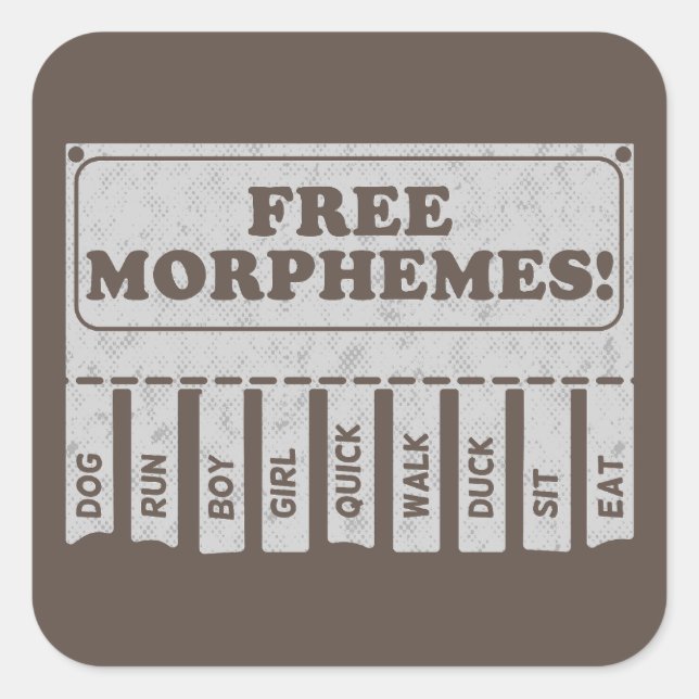 Free Morphemes Square Sticker (Front)