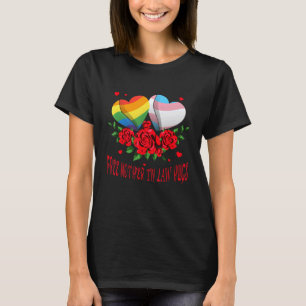 Free Mother In Law Hugs Proud Lgbt Flag Hearts Flo T-Shirt