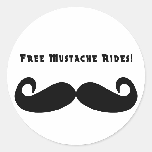 Free Moustache Rides Sticker (Front)