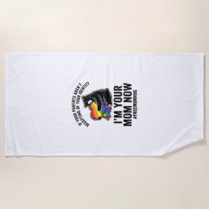 Free Mum Hug Bear Pride Vintage T-Shirt Design_1 Beach Towel