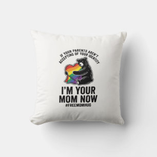 Free Mum Hug Bear Pride Vintage T-Shirt Design_1 Cushion