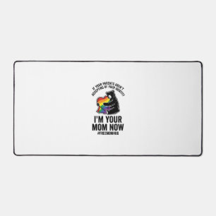Free Mum Hug Bear Pride Vintage T-Shirt Design_1 Desk Mat