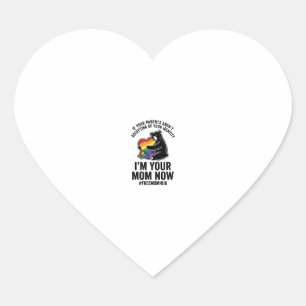 Free Mum Hug Bear Pride Vintage T-Shirt Design_1 Heart Sticker
