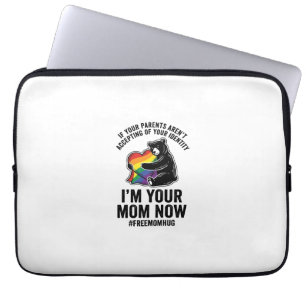 Free Mum Hug Bear Pride Vintage T-Shirt Design_1 Laptop Sleeve