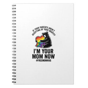 Free Mum Hug Bear Pride Vintage T-Shirt Design_1 Notebook