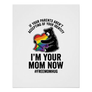 Free Mum Hug Bear Pride Vintage T-Shirt Design_1 Poster