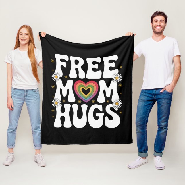 Free Mum Hug Transgender Lesbian Gay LGBT Pride  Fleece Blanket (In Situ)