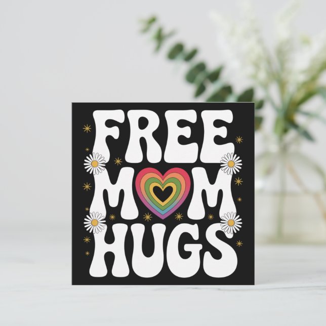 Free Mum Hug Transgender Lesbian Gay LGBT Pride  Invitation (Standing Front)