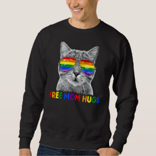 Free Mum Hugs Cat Rainbow Purride Proud Ally Lgbt Sweatshirt
