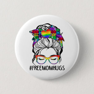 Free Mum Hugs Free Mum Hugs Inclusive Pride Lgbtqi 6 Cm Round Badge