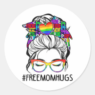 Free Mum Hugs Free Mum Hugs Inclusive Pride Lgbtqi Classic Round Sticker