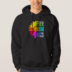 Free Mum Hugs Gay Pride Lgbt Daisy Rainbow Flower Hoodie