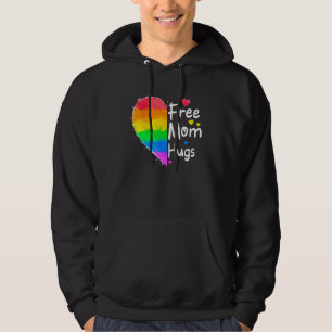 Free Mum Hugs Gay Pride Lgbt Daisy Rainbow Flower Hoodie