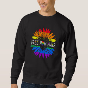 Free Mum Hugs Gay Pride Lgbt Daisy Rainbow Flower  Sweatshirt