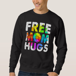Free Mum Hugs Gay Pride Lgbt Daisy Rainbow Flower Sweatshirt